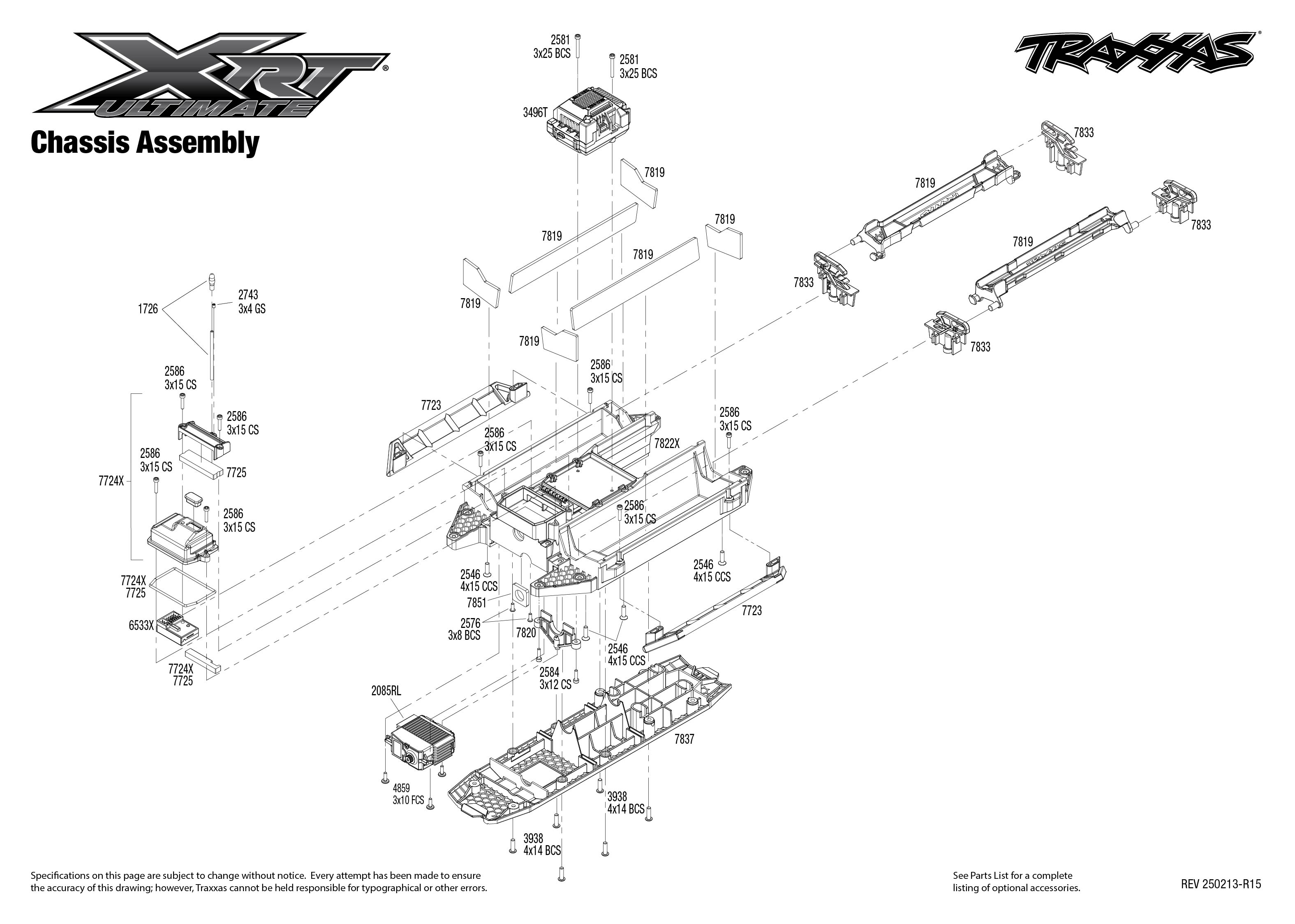 1/5 Traxxas XRT Ultimate 8S RTR Electric Brushless RTR Monster Truck Blue 2 XRT Ultimate Chassis Assembly