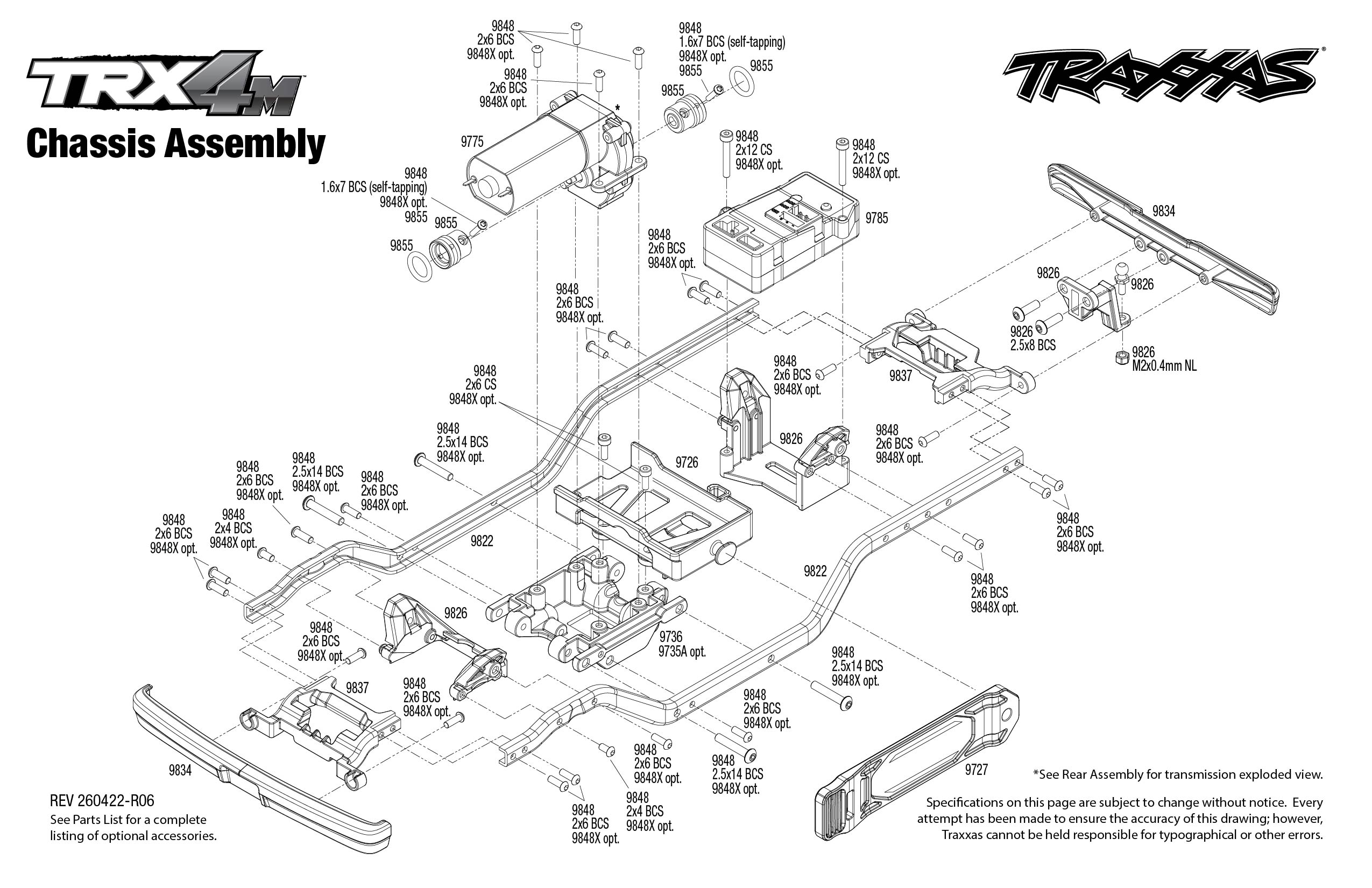 1/18 TRX-4m High Trail Edition Ford F-150 Truck Black 97044-1-BLK 2 18 1979 Ford F 150 Truck exploded views 260422 Chassis Assembly