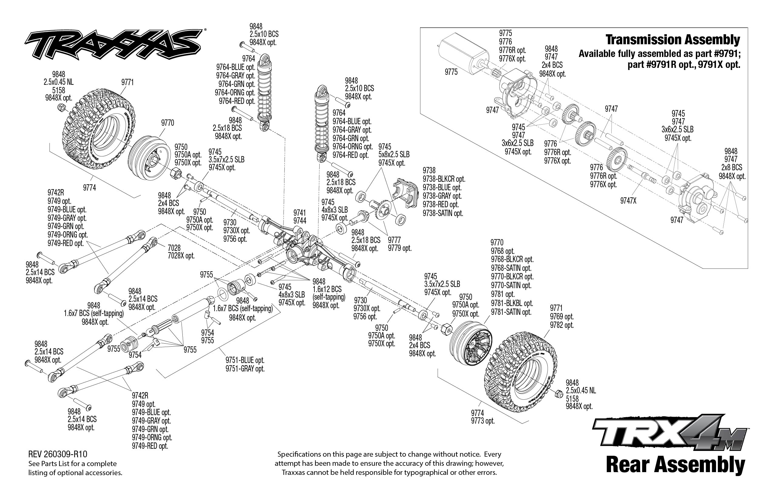 1/18 TRX-4M Scale and Trail Crawler with 4WD Ford Bronco Scale & Trail Edition - Orange 97074-1-ORNG 4 18 2021 Ford Bronco exploded views 260309 Rear Assembly