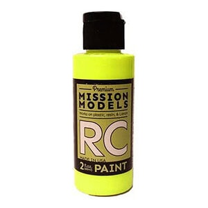 Mission Models Water-based RC Airbrush Paint 2 oz Bottle Fluorescent Racing Yellow MIOMMRC-043