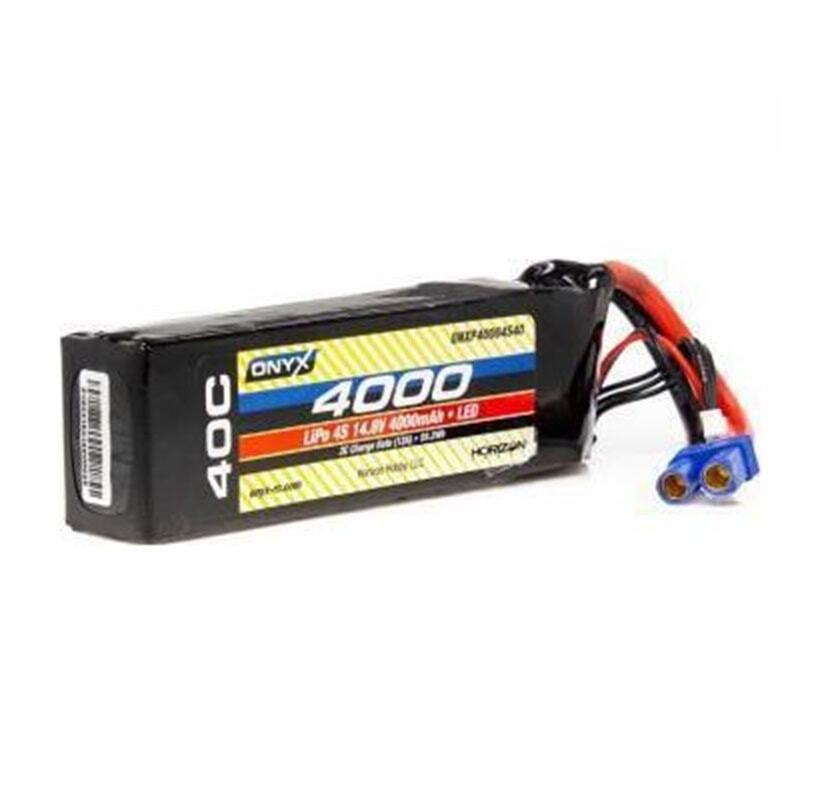 Onyx 4S 14.8V 4000mAh 40C LiPo Battery EC5 LED