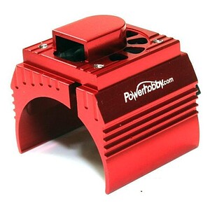 Powerhobby Aluminum Motor Heatsink Cooling Fan 1/10 540 / 550 Size Motor Red