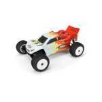 Pro-Line Hole Shot Tires Pre-Mounted on White Mini-T 2.0 Wheels – Front/Rear on buggy