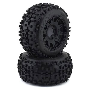 Pro-Line Badlands 3.8 Pre-Mounted Truck Tires (2) (Black) w/Raid Wheels (M2) PRO1178-10