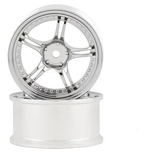 RC Art SSR Professor SPX 5-Split Spoke Drift Wheels (Chrome Silver) (2) w/12mm Hex WW-0508CS