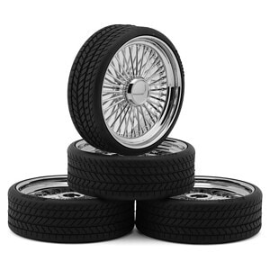 Redcat Chrome 26in Wire Wheel & Tire Set (4) RER19792