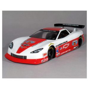 High-speed RC race car with sponsor decals and aerodynamic design for remote control car enthusiasts.