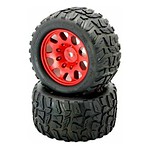 Powerhobby Raptor XL Belted Tires Viper Wheels Arrma Kraton Outcast 8S Red PHBPHT3271RED