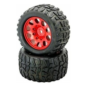 Powerhobby Raptor XL Belted Tires Viper Wheels Arrma Kraton Outcast 8S Red PHBPHT3271RED