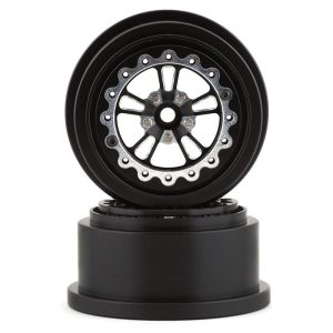 SSD RC V Spoke Lightweight Aluminum Drag Racing Beadlock Wheels Black Pair