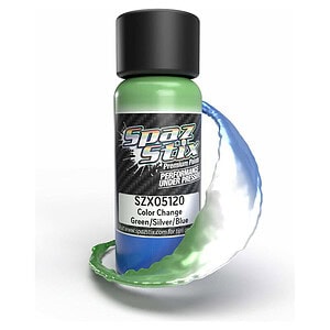 Spaz Stix Color Change Airbrush Paint Green/Silver/Blue 2oz Bottle SZX05120