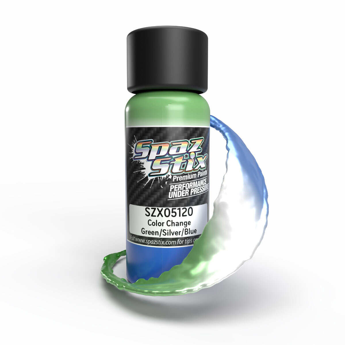 Spaz Stix Color Change Airbrush Paint Green/Silver/Blue 2oz Bottle SZX05120