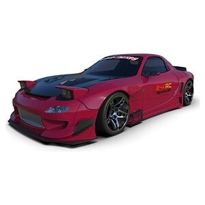 24K RC Technology 1/10 '92 RX7 FD Pandem V3 Full Drift Body Set w/Cosmetic Mods (Clear) (V3) (257mm Wheelbase)