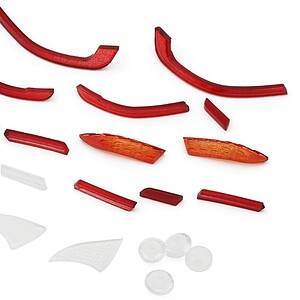 Colored RC car light reflectors and lenses components for upgrades.