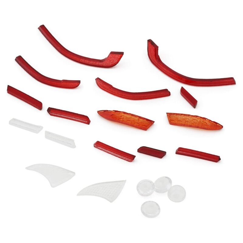 Colored RC car light reflectors and lenses components for upgrades.