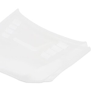Transparent RC car body shell for off-road or on-road racing. The lightweight, durable design enhances performance.