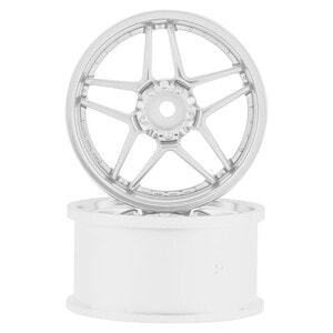 Topline Blitz BRW03 5-Split Spoke Drift Wheels (Matte Silver) (2) (6mm Offset) w/12mm Hex TLEW-0206MS
