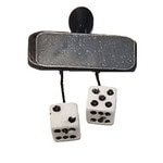CRE8VE RC Drift Car 3D Printed Rearview Mirror w/ Hanging Dice CRE8-PART80 - whitedice2 CRE8VE RC Drift Car 3D Printed Rearview Mirror w/ Hanging Dice CRE8-PART80
