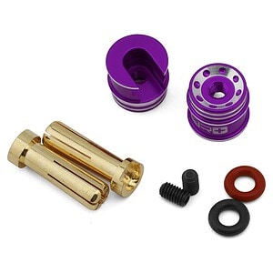 Yeah Racing Aluminum Bullet Grips (Purple) (2) w/5mm Bullet Connectors WPT-0160PP