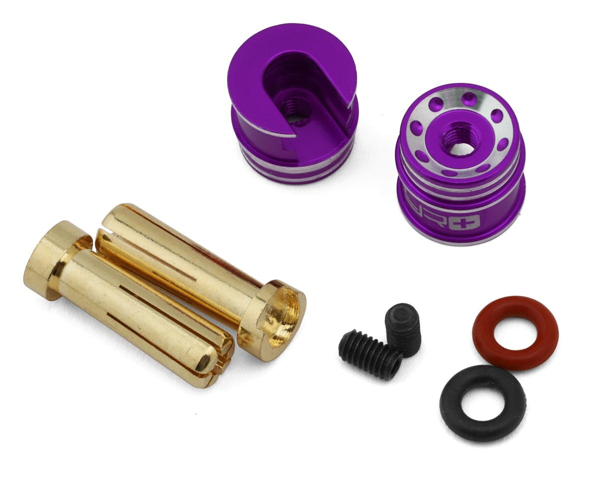 Yeah Racing Aluminum Bullet Grips (Purple) (2) w/5mm Bullet Connectors WPT-0160PP